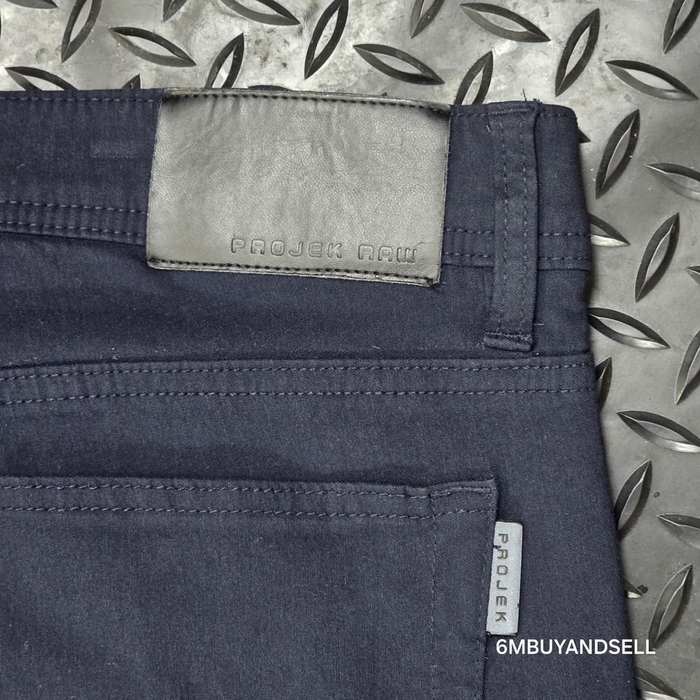 Projek Raw Mens Navy Blue Classic Fit Stretch Chino Pants 5-Pocket 38x30 145100 - Picture 10 of 11